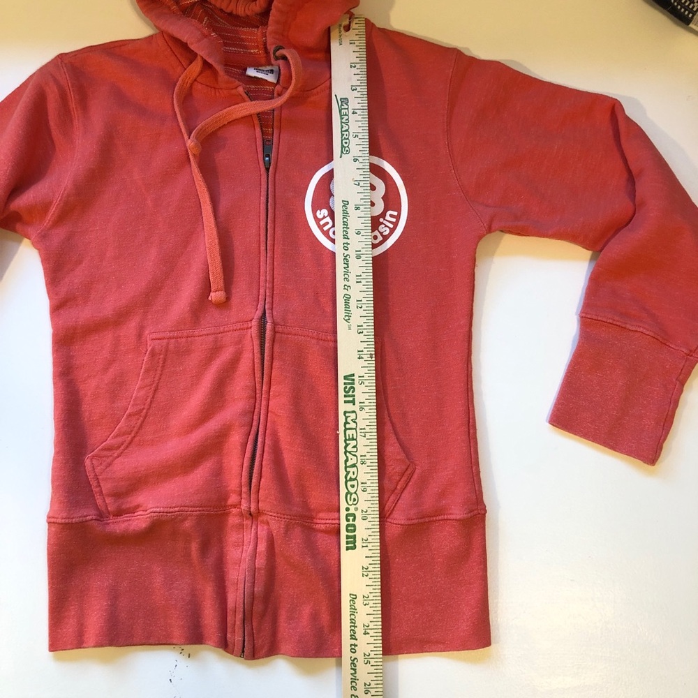 Red/orange heather zip-up hoodie with Snowbasin logo - Picture 10 of 10